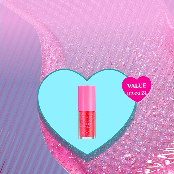 makeup products and pink hearts