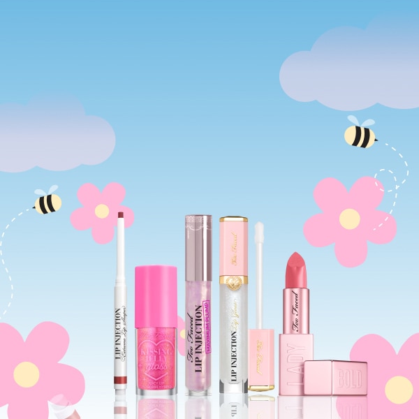 prodotti make-up e cuori rosa